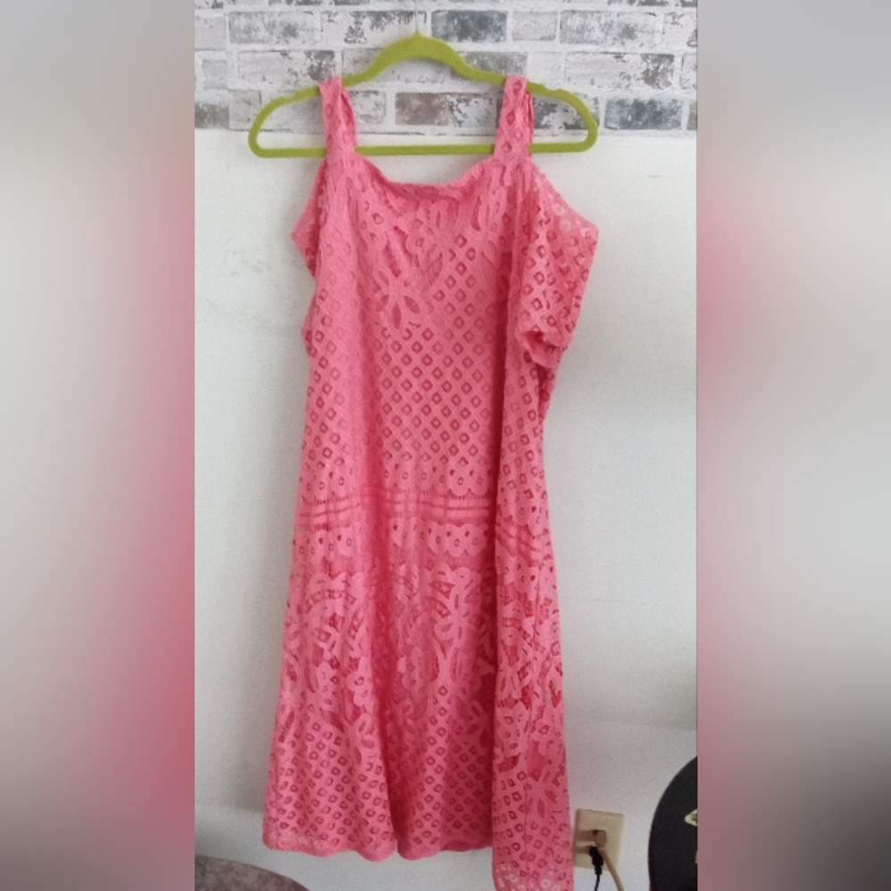Roaman's Vibrant Pink Midi Dress - Picture 6 of 6